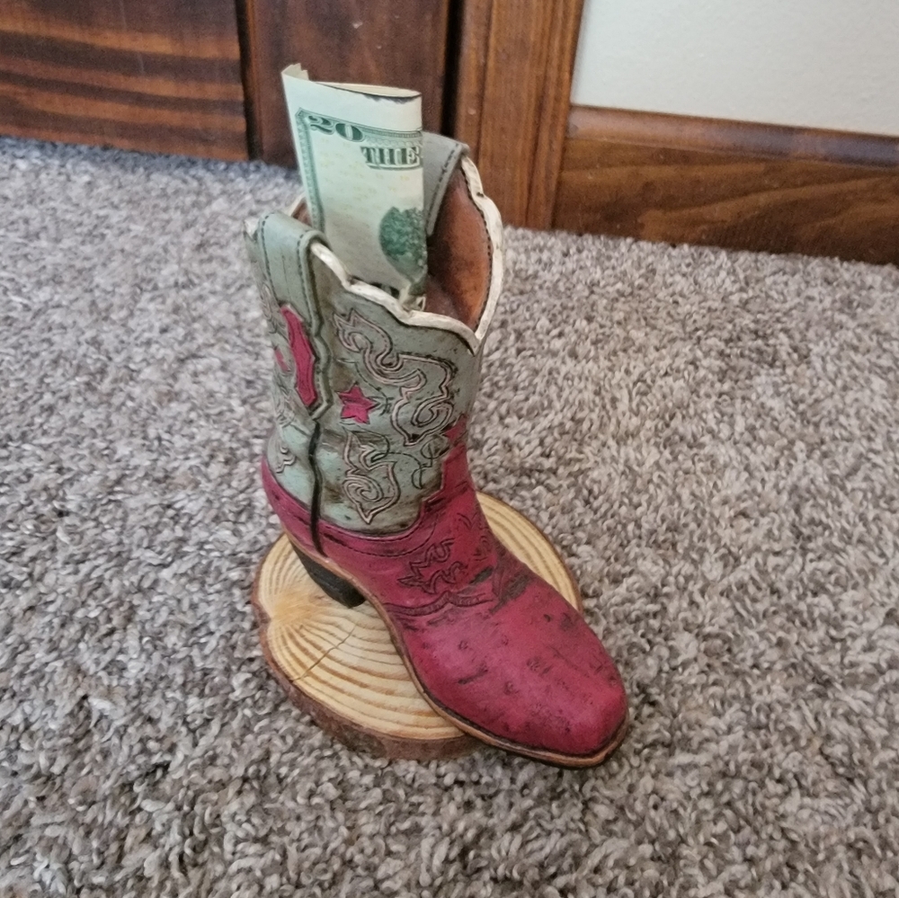 Western Piggy bank. Tiny Ceramic
